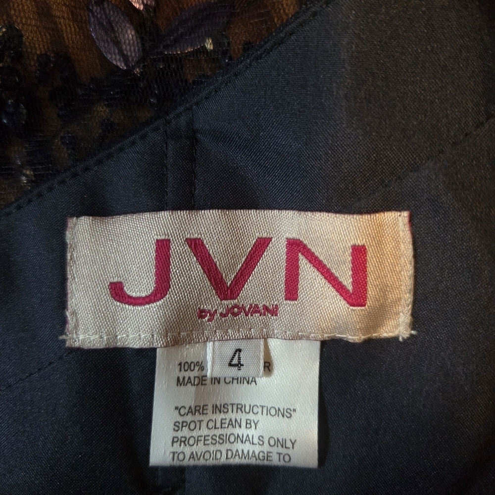 JVN By JOVANI Navy Beaded Embellished Crop Top Size 4 - Picture 4 of 4